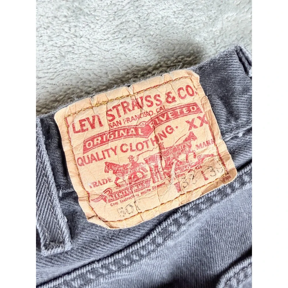 Vtg Levi's 501 Faded Black Jeans 38x30 (36x29) Button Fly